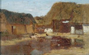 Hof Eines Bauernhofes by Eugen Jettel