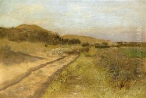 Landschaft, Im Vordergrund Ein Weideplatz Mit Disteln