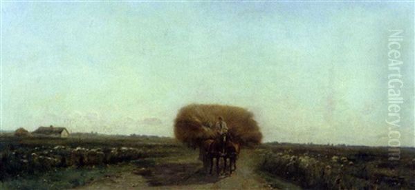 Weg Mit Fuhrwerk In Landschaft - view 1