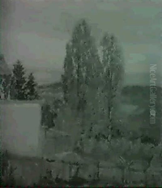 Landschaft Mit Pappeln Im Vordergrund - view 1