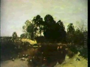 Landschaft Mit Badenden Kindern