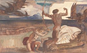 Herkules Erlegt Die Stymphaliden by Rudolf Jettmar