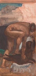 Herkules Erlegt Den Erymanthischen Eber by Rudolf Jettmar