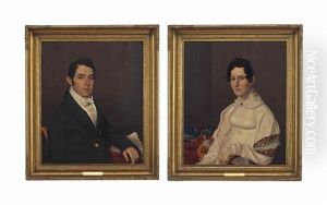 A Pair Of Portraits Of Mr. And Mrs. David Johnson by William Jewett