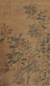 Painting Of Flowers Attributed To Jiang Tingxi by Jiang Tingxi
