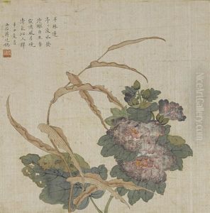 Two Paintings Of Flowers, 1721 by Jiang Tingxi