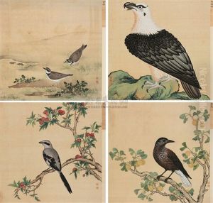 Album Of Birds (4 Works) by Jiang Tingxi