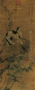 Cat And Butterfly by Jiang Tingxi