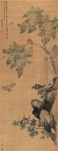 Birds And Flowers by Jiang Tingxi