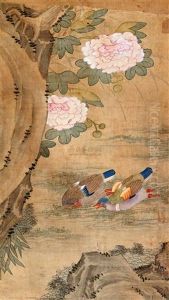 Lotus And Mandarin Duck by Jiang Tingxi
