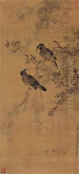 Peach Blossoms And Mynah Bird - view 1