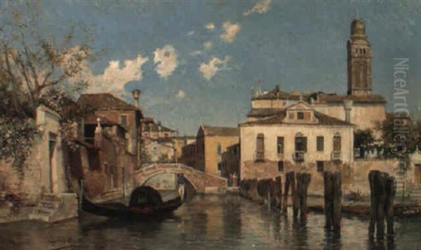 A Gondola On The Venetian Back Canals - view 1