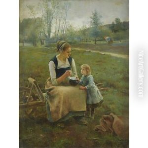 Mother And Child In The Fields Mother And Child In The Fields by Jose Jimenez y Aranda