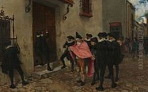 People Gathering In A Street by Jose Jimenez y Aranda