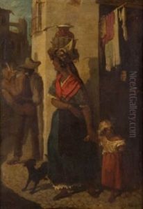Aguadora Con Nina by Jose Jimenez y Aranda