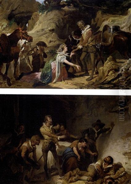 Dorotea Pretends To Be The Princess Micomicona (+ Sancho Panza Drinks The True Balsam Of Fierbras; Pair, From Don Quixote) - view 1