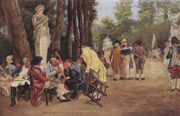 Elegante Gesellschaft In Einem Park - view 1