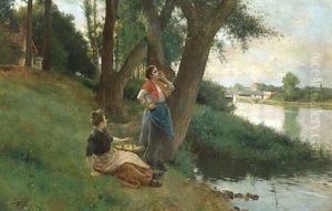 A La Orilla Del Rio.( Pontoise) by Luis Jimenez Y Aranda