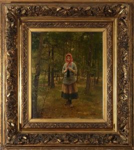 La Jeune Paysanne En Foret by Luis Jimenez Y Aranda