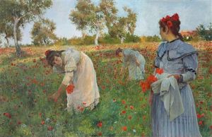 In The Poppy Field by Luis Jimenez Y Aranda