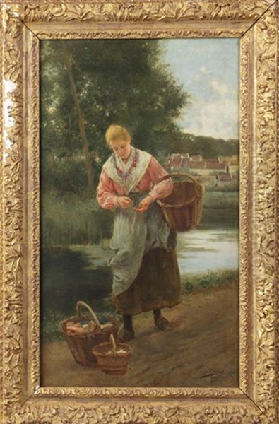 Young Lady W/vegetable Basket - view 1