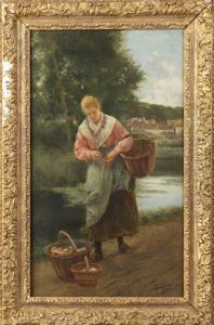 Young Lady W/vegetable Basket