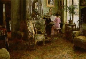 Playing The Piano by Luis Jimenez Y Aranda