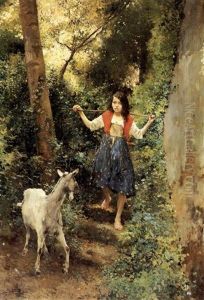 The Goat Girl by Luis Jimenez Y Aranda