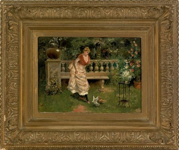 Woman In A Garden - view 1
