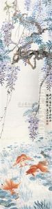 Fish And Wisteria by Jin Cheng