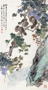 Grape And Squirrel by Jin Mengshi