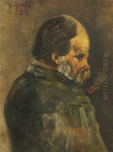 Old Man With Pipe - view 1