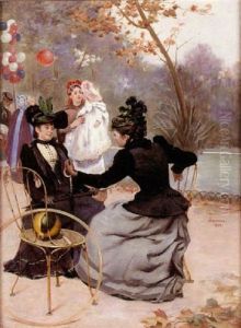 Conversation Au Bois by Etienne Albert Eugene Joannon-Navier
