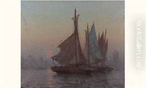 Lever De Lune (la Rochelle) by Paul Jobert