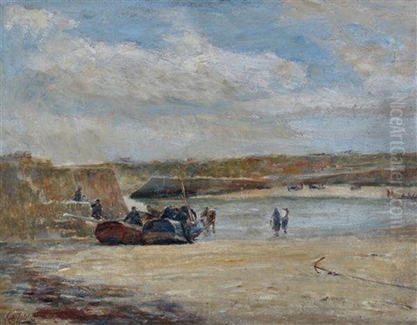 Cobles And Fisherfolk On The Beach At Cullercoats - view 1