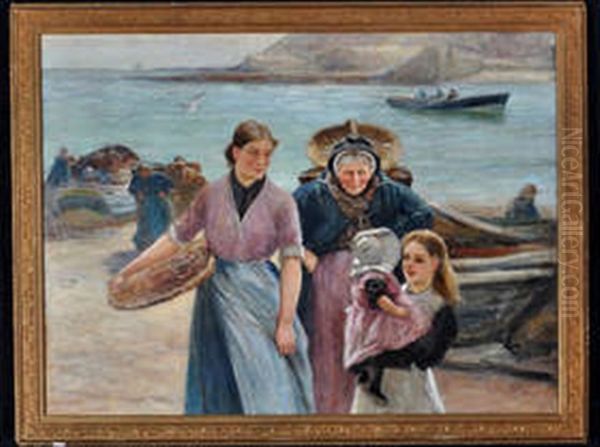 Fisherwomen On The Shore - view 1