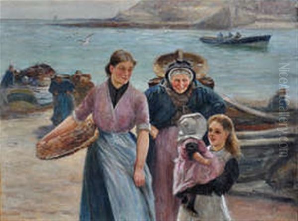 Fisherwomen On The Shore - view 1