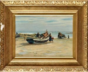 Launching Cobles At Cullercoats