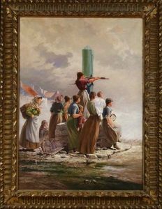 Fisherfolk Awaiting The Catch by Robert Jobling