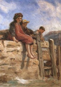 Sunshine- Children Sitting On A Wall