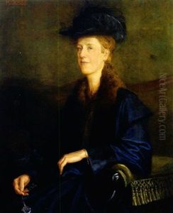 Halbfigurliches Portrait Einer Blonden Dame Mit Lorgnon In Der Rechten Halbfigurliches Portrait Einer Blonden Dame Mit Lorgnon In Der Rechten