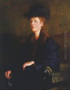 Halbfigurliches Portrait Einer Blonden Dame Halbfigurliches Portrait Einer Blonden Dame