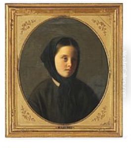 A Pair Of Portraits Of Two Young Russian Women by Leonid Florianovich Jodeiko