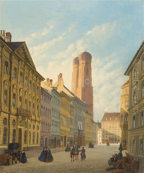 Die Promenadestrase Mit Der Frauenkirche In Munchen - view 1
