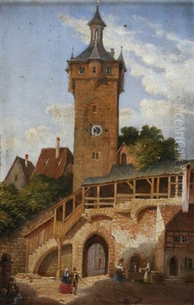 Die Spitalbastei (+ Das Klingentor In Rothenurg Ob Der Tauber; Pair) - view 1