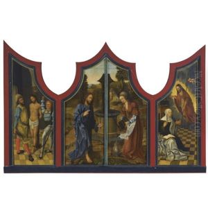 The Mocking Of Christ (+ 3 Others; Triptych) by Jan Joest