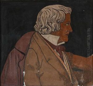 Portrait Of The Danish Sculptor Bertel Thorvaldsen (after Jorgen Sonne's Frieze On Thorvaldsen's Museum) by Axel Johansen