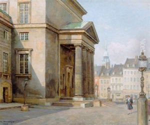 Spadserende Pige Ud For Christianborg Slotskirke