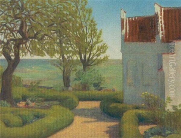 Sommerdag Ved Kirke Pa Mols Med Udsigt Over Marker - view 1