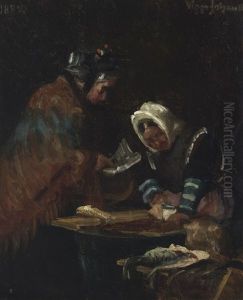 A Study For "en Fiskerkone I En Port" by Viggo Johansen